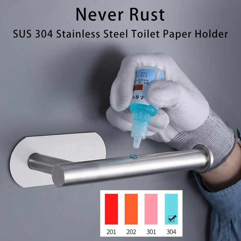 DGWHYC 3M Toilet Paper Holder no Drilling for Bathroom and Washroom, SUS304 Stainless Steel Brushed Nickel (Silver), DG-TPA22 - Image 3